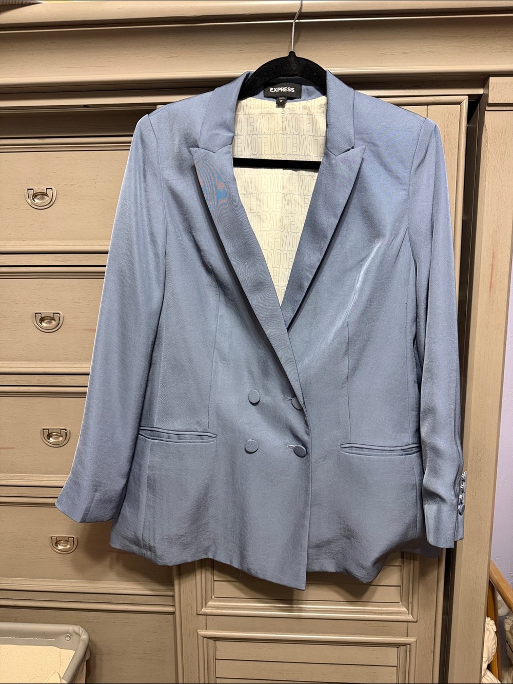 Express Light Blue Double-Breasted Women's Blazer